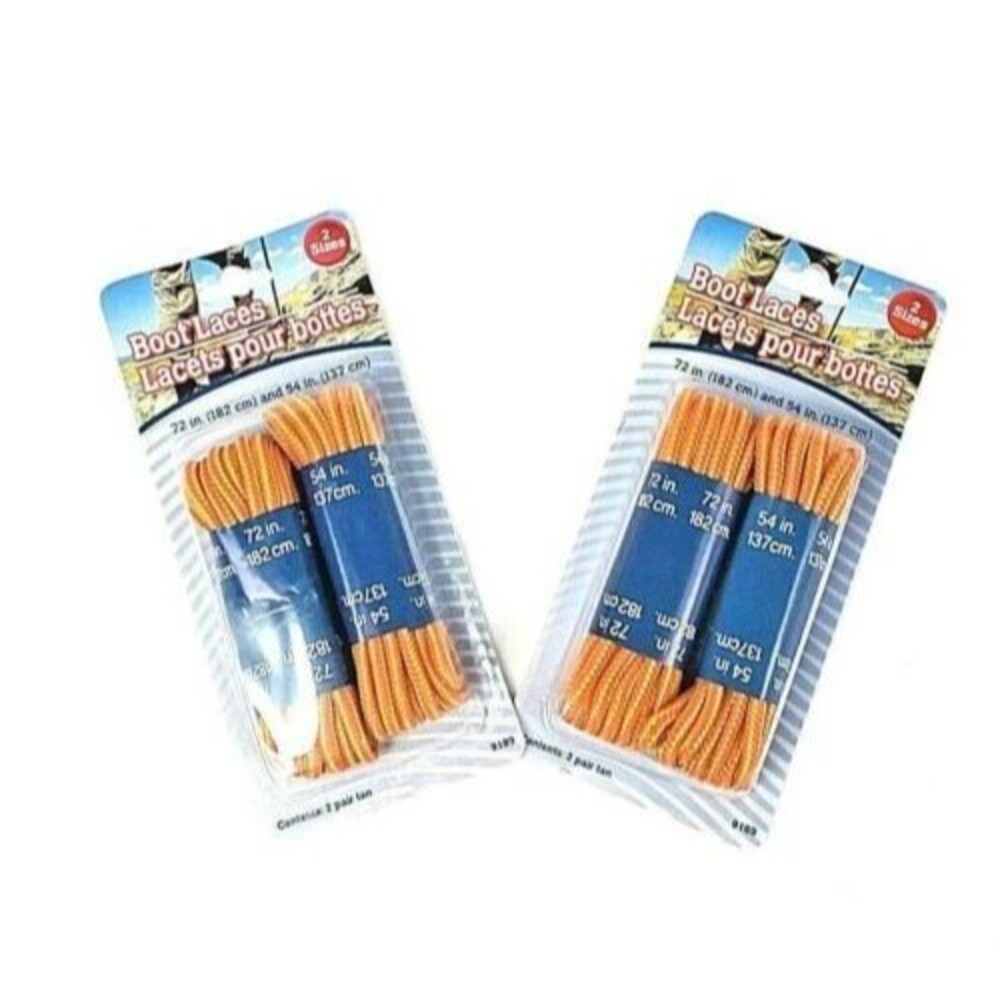 Lot of 2 packs , 2 pairs Boot Laces Size 72 inches & 54 inches , Yellow